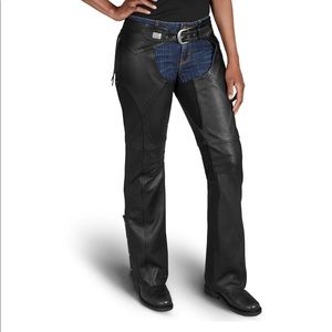 Womens Lg Tall Genuine Deluxe Leather Chaps-NEW HARLEY DAVIDSON RIDING GEAR